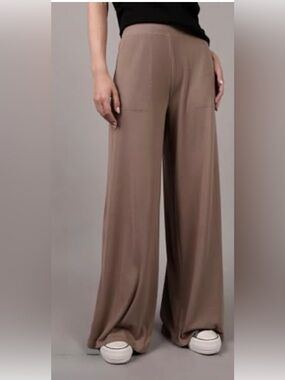 American Eagle Lounge Wide-Leg Pants in Taupe Brown